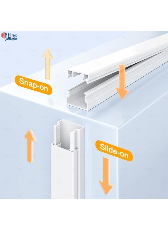 Hitex PVC Trunking 90cm – Pack of 3 | Durable Cable Management Channel | Electrical Wire Concealer | Easy Install Cable Raceway for Home & Office (38mmX25mm) - Image 3